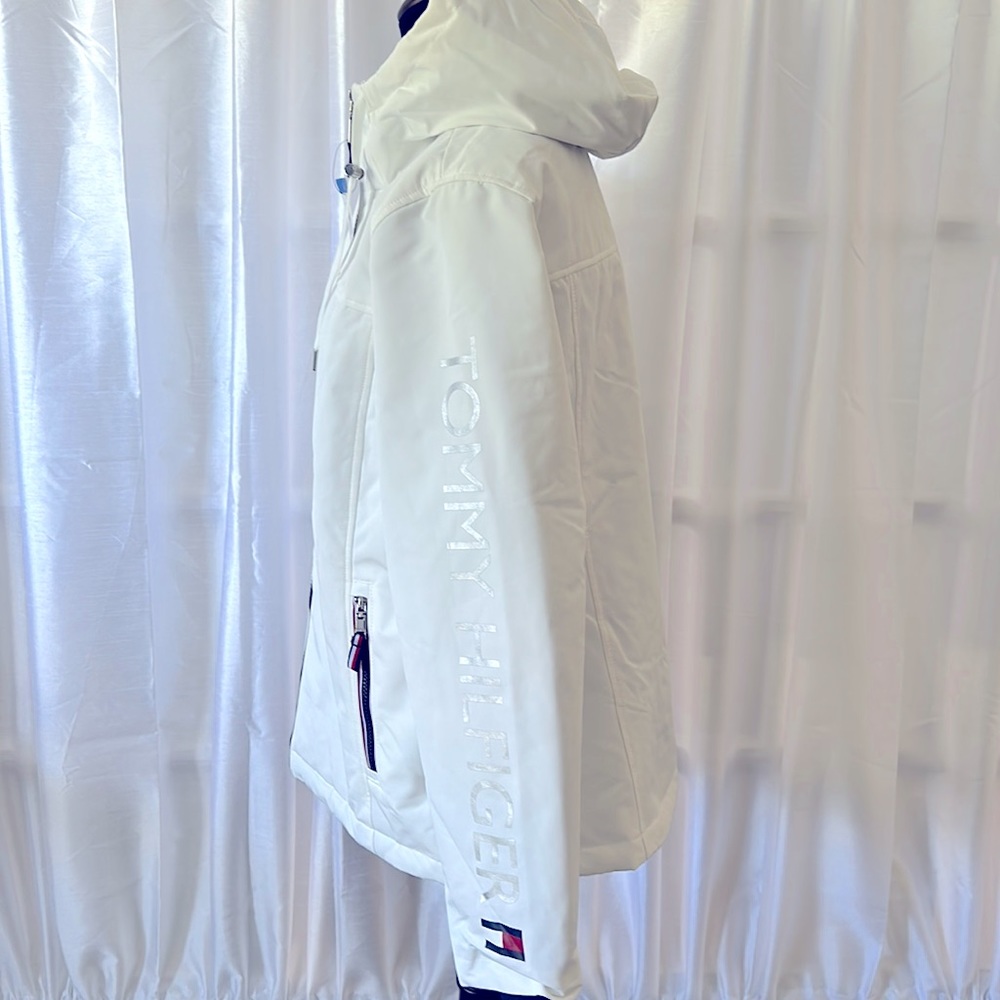 NWT Tommy Hilfiger Heavyweight Softshell Hooded Jacket -White - Picture 4 of 6